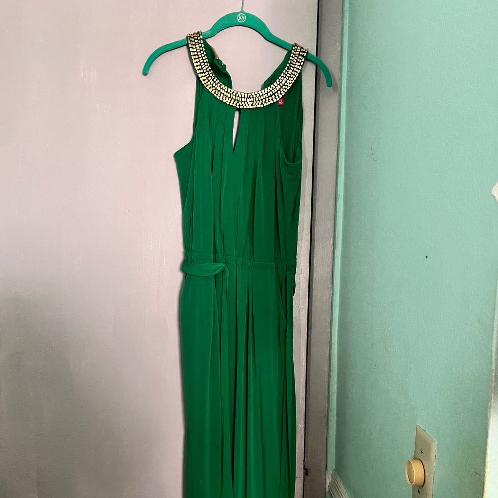 Vince Camuto emerald jumpsuit